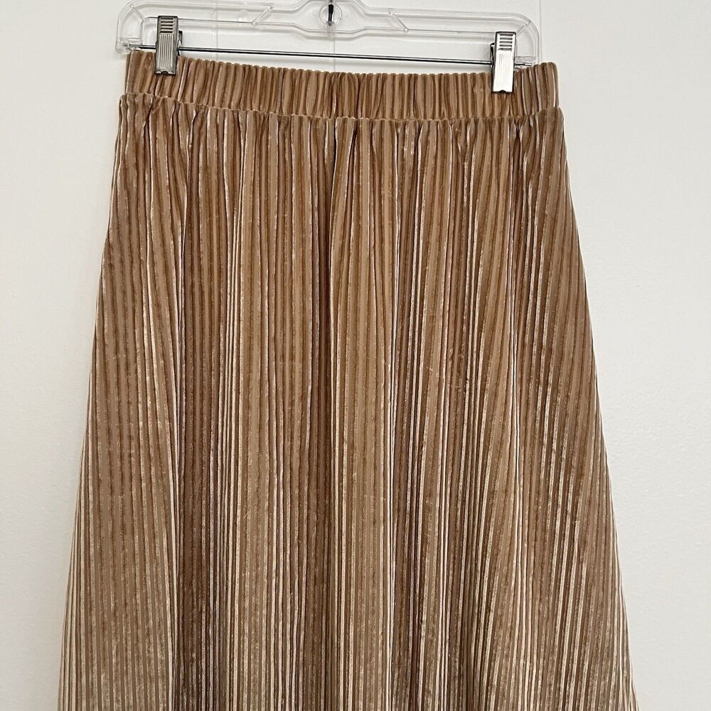 DAZY Women’s Beige Corduroy Feminine Maxi Pleated Skirt - Size XL - Picture 4 of 11